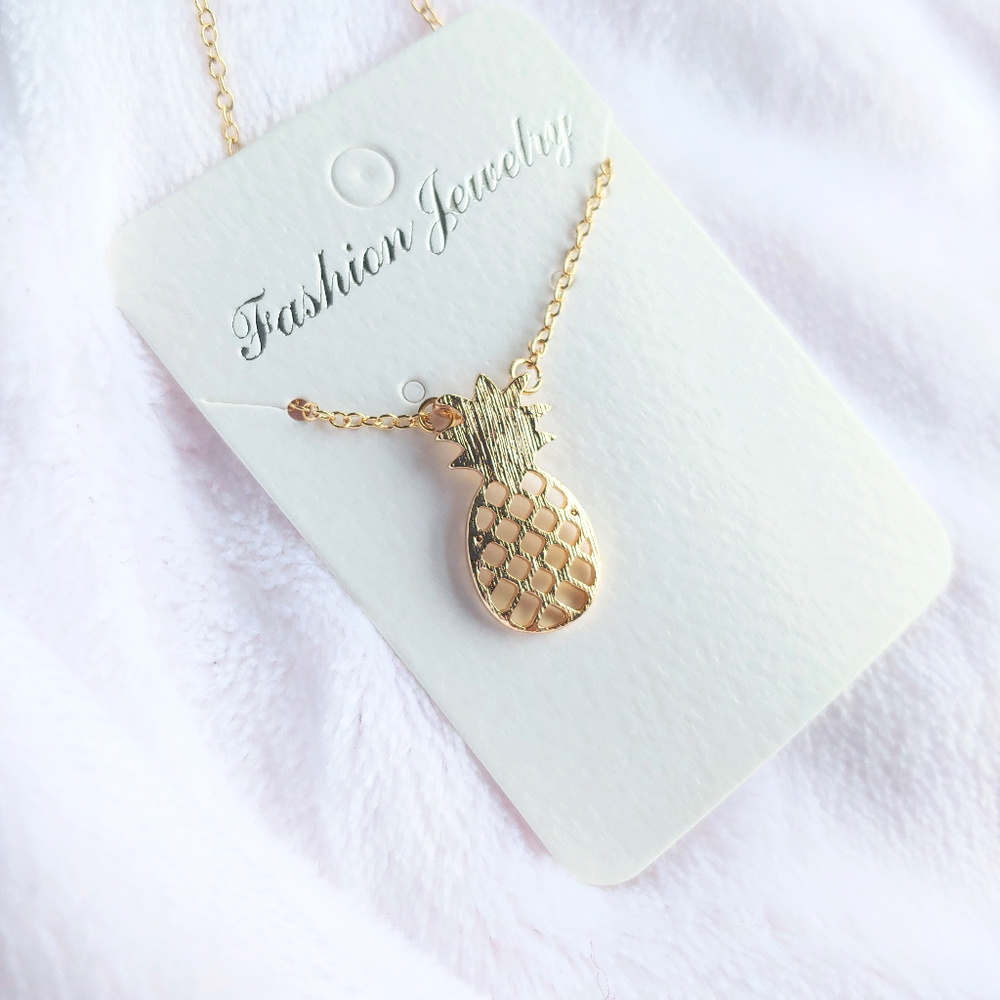 18K Gold Plated Necklace Pineapple Charms BOGO! - Picture 8 of 8